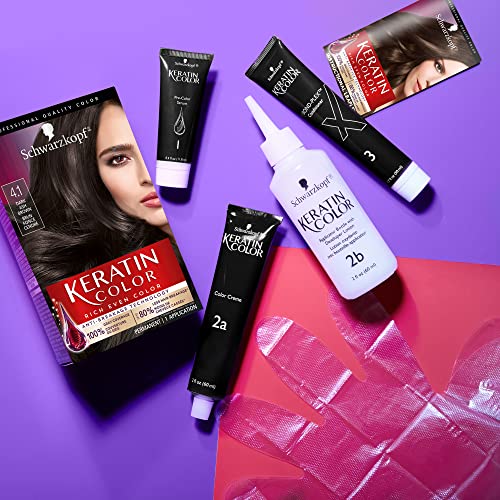 Schwarzkopf Keratin Color Permanent Hair Color Cream, 4.1 Dark Ash Brown (Pack of 5) 2