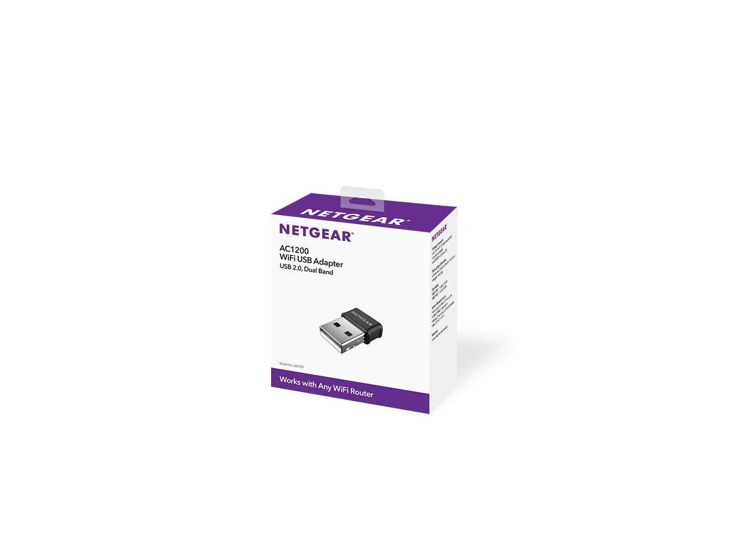 NETGEAR AC1200 Wi-Fi USB 2.0 Mini Adapter for Desktop PC | Dual Band WiFi Stick for Wireless Internet (A6150-100PAS) 3