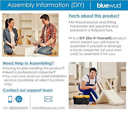 BLUEWUD Alex Engineered Wood Bookshelf Cabinet Book Rack Organizer with 4 Shelves for Décor Display Wall Mount Floor Standing for Home Library (Walnut) 6