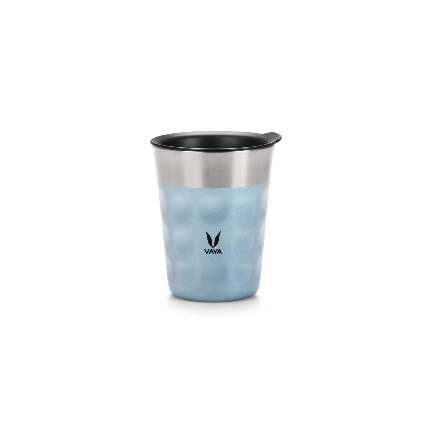 VAYA POPCUP Insulated Coffee Mug with Lid 250ml, Stainless Steel Hot & Cold Coffee, Water and Teacup,Double-Walled Insulated Tumbler, Keeps Beverages Hot & Cold for 5 Hrs,Blue