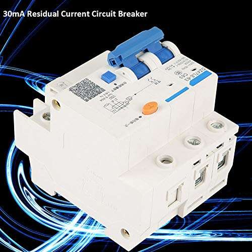 Residual Current Circuit Breaker, DZ47LE-63 2P + N C63 RCCB Air Switch with Short Circuit Protection, Electrical Leakage, Overload, for 230V Circuit 63A 30mA ZozCgkdz 6