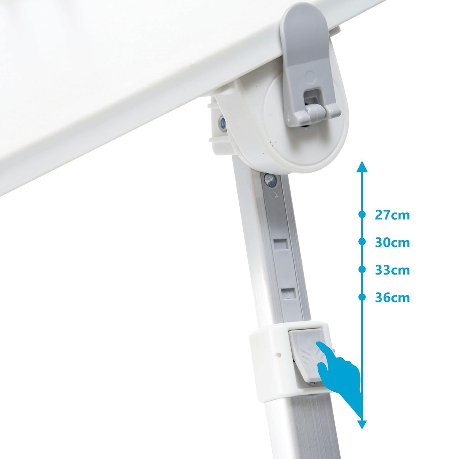 Tarkan Laptop Bed Tray Table, Foldable Desk Stand with Adjustable Height & Angle, Drawer, USB Hub with LED Light & Fan (White) 4