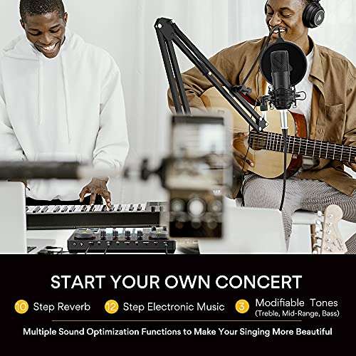 Maono AU-AM200 Audio Interface with DJ Mixer and Sound Card, ALL-IN-ONE Podcast Production Studio for Guitar, Microphone, Youtube Streaming, PC, Recording Studio and Gaming 5