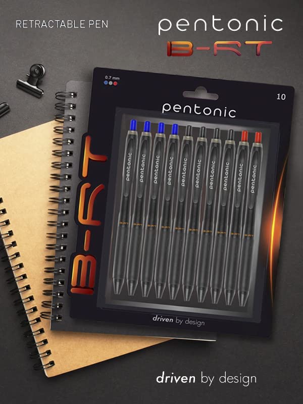 Pentonic B-RT 0.7mm Retractable Ball Pen Blister Pack | Black Ink | Set of 10 6