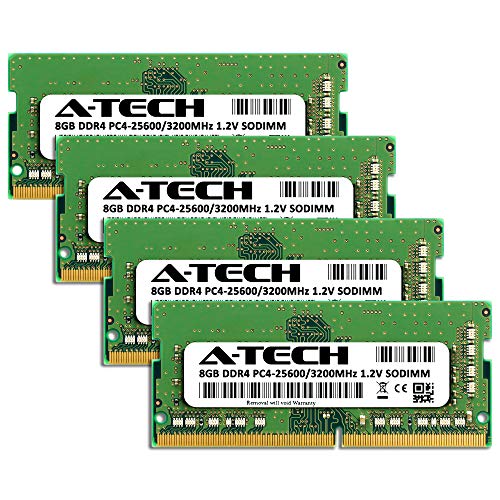 A-Tech 32GB (4x8GB) DDR4 3200 MHz SODIMM PC4-25600 (PC4-3200AA) CL22 Non-ECC Laptop RAM Memory Modules 2