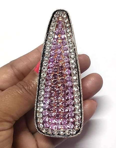 Trendsetter French Barrette Hair Clip/Back Pin, Decorative Rhinestone Wedding Hair Accessories for Women & Girls - Pack of 1 (Random Color) 4