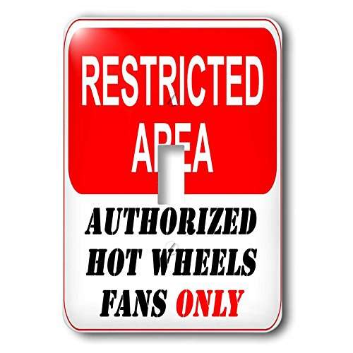 3dRose lsp_163962_1 Restricted Area Authorized Hot Wheels Fans Only Sign Light Switch Cover 1