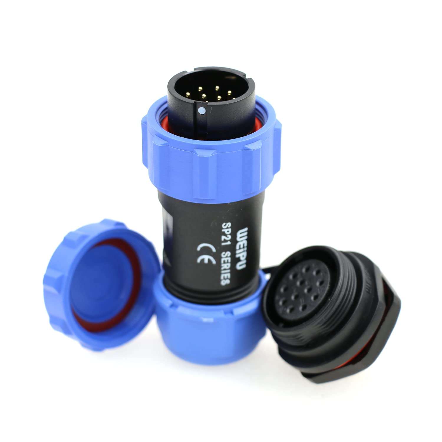 SZRMCC SP21 12Pin Waterproof Connector IP68 Circular Aviation Plug Socket High Voltage Industrial Power Cable Connector for LED Lighting/Marine/Automotive Outdoor Devices 3