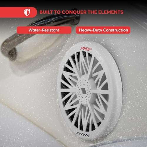 Pyle PLMRW8 8-Inch Outdoor Marine Audio Subwoofer - 400 Watt Single White Waterproof Bass Loud Speaker For Marine Stereo Sound System, Under Helm or Box Case Mount in Small Boat, Water Vehicle 2