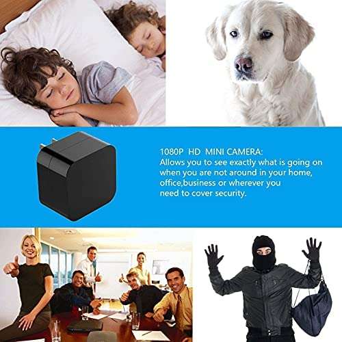 DDLC Securities Camera Charger WiFi Camera HD 1080P Security Cameras, Night Vision, USB Plug Cams Adapter Camera Motion Detection from Anywhere Big Charger Camera 4
