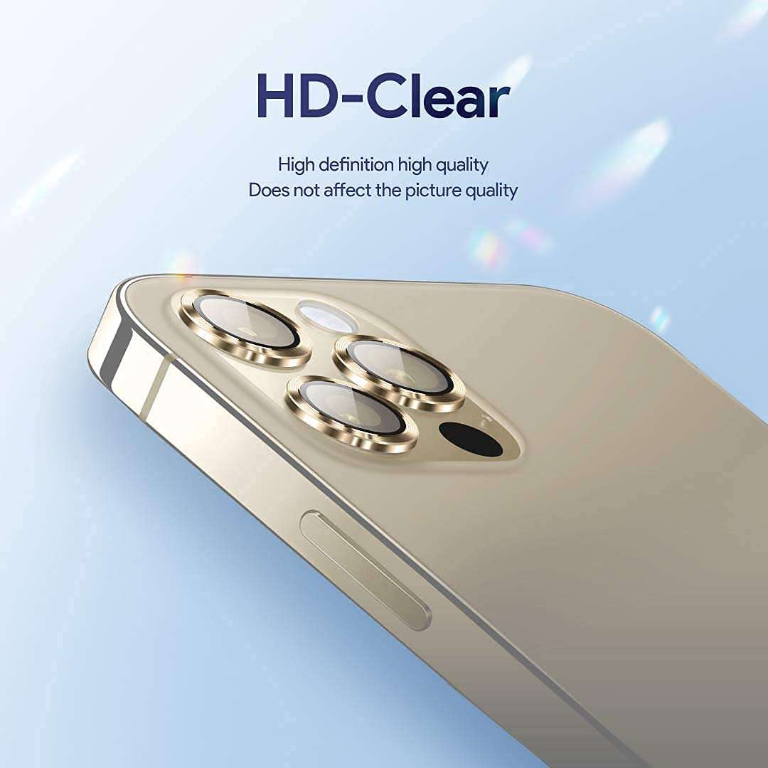 for Apple iPhone 13 Pro Max Anti Scratch Dust Proof Back Camera Lens Glass Protector (for Apple iPhone 13 Pro Max 06, Gold) 3