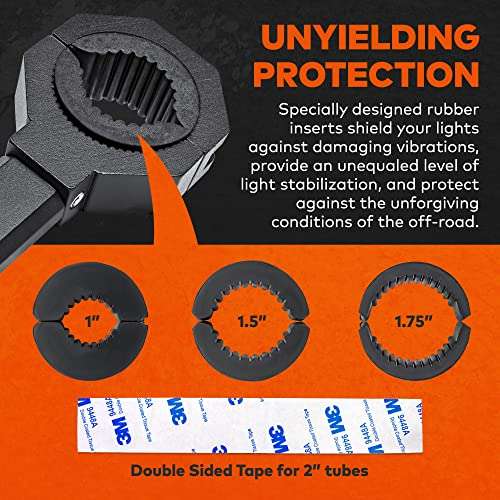 Off-Road ATV UTV Light Bar Mounts Mounting Bracket Bar Clamp Kits [1"/1.5"/1.75"/2" Inch] [360-Degree] [2 x Stud Size] [Aluminium] [2 Unit] Bull Bar Roll Bar Clamp Roll Cage Clamps Mount For ATV UTV 5