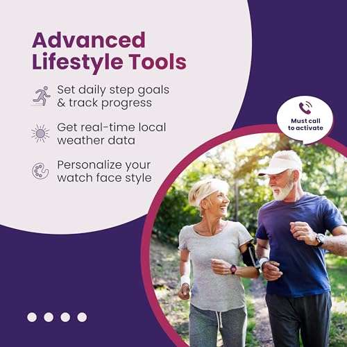 Medical Guardian MGMove | Medical Alert Smartwatch Device for Seniors | Water-Resistant, Emergency Call Button, 24/7 Monitoring, Step Counter, GPS Tracking | Monthly Subscription Required | Black 3