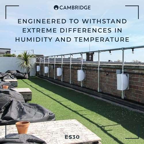 Cambridge Audio ES30 - Pair of Wired Outdoor Speakers Designed to Withstand Extreme Temperature and Humidity Differences - Including Wall Brackets with Cable Routing - White 5