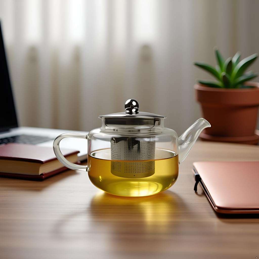 TGL Co. Borosilicate Glass Tea Pot with Stainless Steel Infuser (500 ml) Large Capacity Transparent Tea Kettle with Infuser Lid & Handle | Suitable for Premium Loose Leaf, Blooming Teas 1