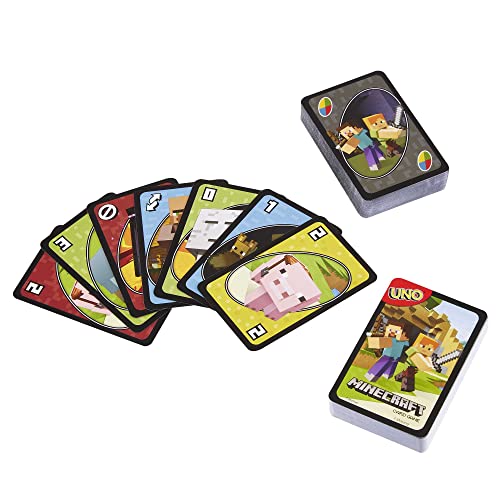 Mattel Games UNO Minecraft Card Game for Kids, Adults, Families & Parties, Deck & Special Rule Inspired by the Video Game, 2 to 10 Players 5