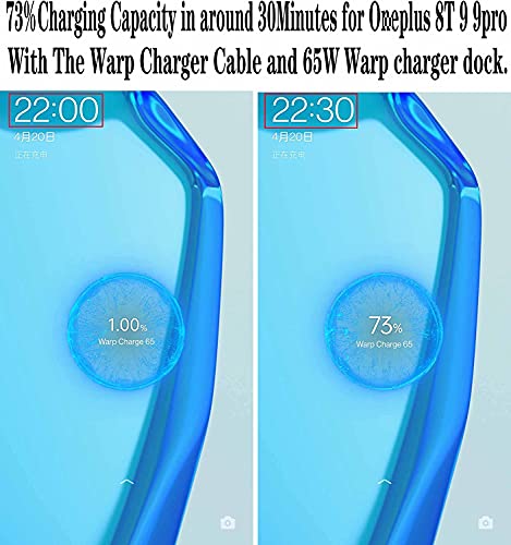 One Plus Warp Dash SUPERVOOC 65w Charger with USB to C Cable Compatible with One Plus 10T, 10R, 10pro, 9 pro, 9RT, 9, 8, 8t 3