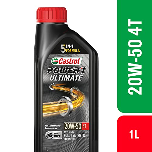Castrol POWER1 ULTIMATE 20W-50 4T Full Synthetic Engine Oil for Sport Bikes 1L 2