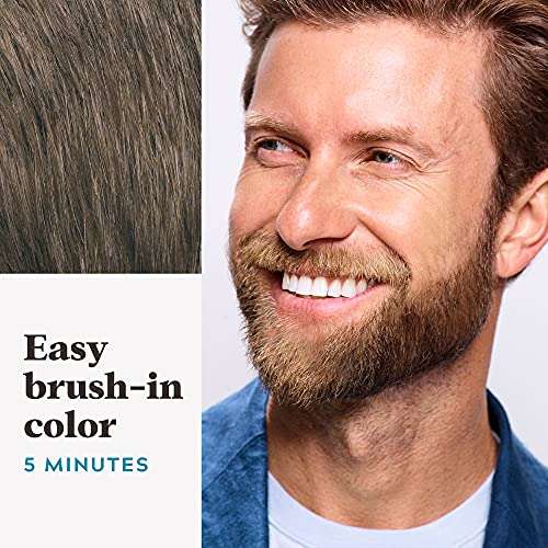 Just For Men Mustache & Beard, Beard Coloring for Gray Hair with Brush, with Keratin Biotin Aloe and Coconut Oil for Healthy Facial Hair - Medium Brown, M-35, Pack of 3 (Packaging May Vary) 4