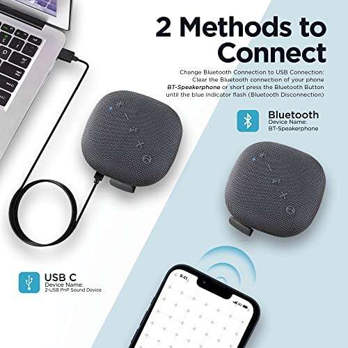Derico Bluetooth Conference Speaker with Microphone for Computer | Loud & HiFi Portable USB Speakerphone for Laptop | Noise Cancelling & 360Ã‚°Omnidirectional Conference Room Microphone and Speaker 6