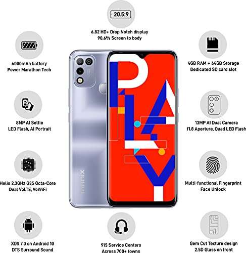 Infinix Hot 10 Play (Purple, 4GB RAM, 64GB Storage) 3