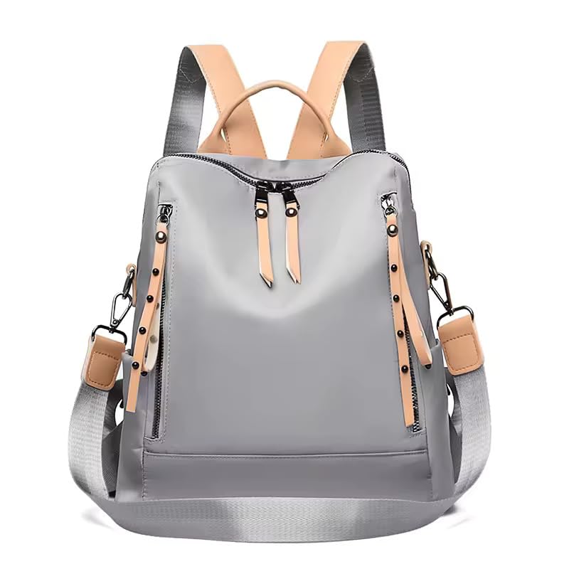 NeelWear Women's PU Leather High Storage Backpack Waterproof Stylish Antitheft Travelling Handbag Shoulder Bag (Grey)