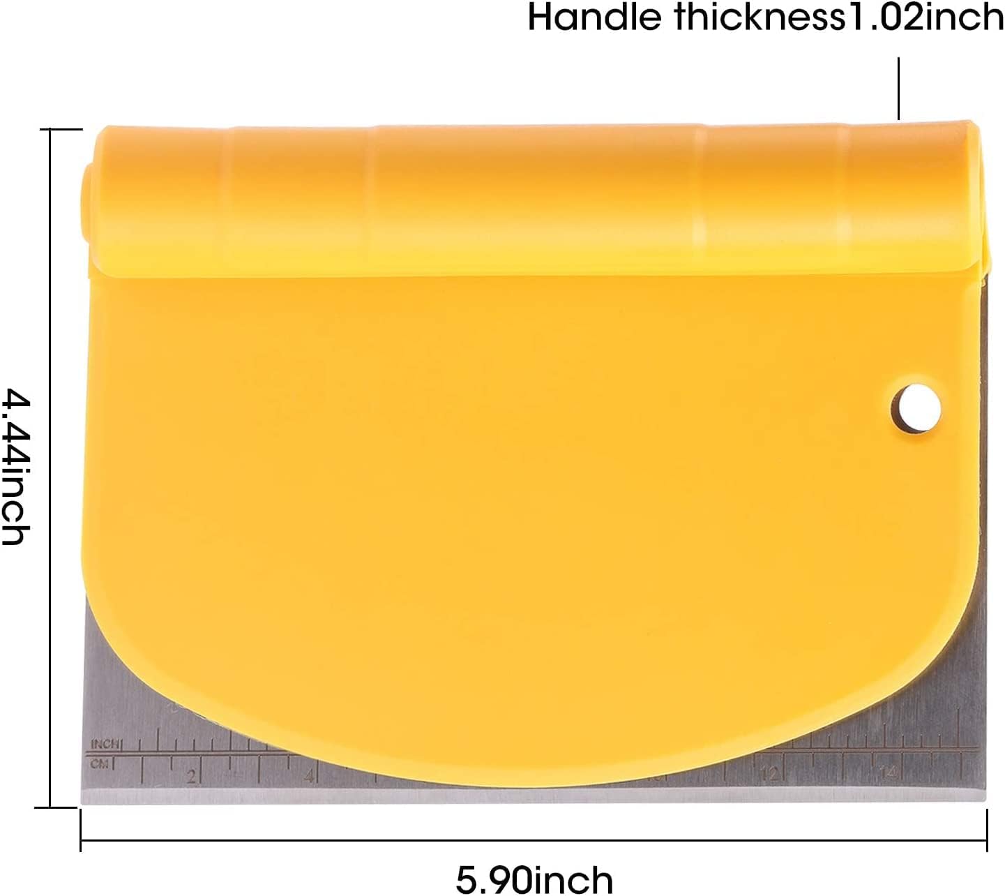 RIVAAN Stainless Steel 2 in 1 Dough Chopper with Plastic Bowl Scraper | Food-Safe Dough Cutter | Multipurpose Food Scrappers for Bread, Cake, Cream with Measure Equivalents Baking Tools 6