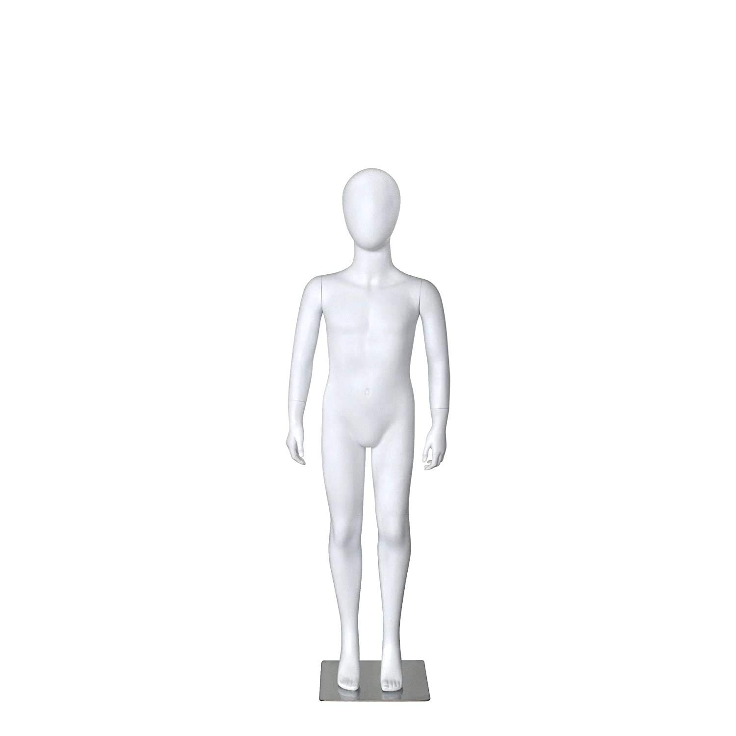 Loop Kids Mannequin - Kids Dress Form Metal Base Mannequin Premium Store Display Dummy Dummy Model Hanger Display Stand (White, Egg Face White Large)