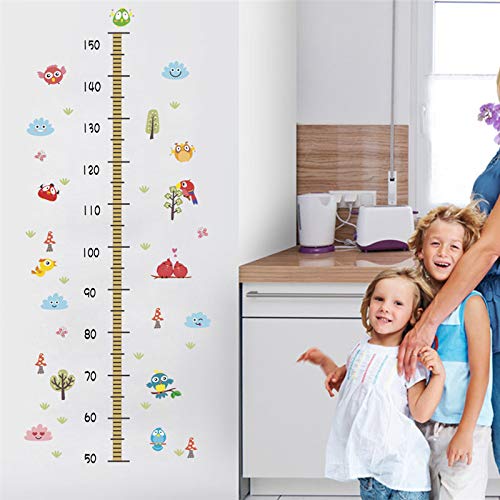 Gadgets Wrap Animals Birds Height Measure Wall Stickers for Kids Room Children Growth Chart Bedroom (Multi-Color)