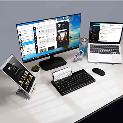 UrbanX Compact Rechargeable Wireless Multi-Device Bluetooth Keyboard and Mouse Combo with Bracket for Dell Alienware m15 R5 Laptop supports Windows, macOS, Android, PC, Mac, Laptop, Smartphone, Tablet 3