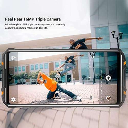 OUKITEL WP8 Pro Unlocked Rugged Smartphone, 6.49" Screen Rugged Phone, 4GB RAM 64GB ROM, 5000mAh Battery IP68 Waterproof Rugged Cell Phone, Android 10, Dual SIM 4G, 16MP Triple Cameras, NFC, Orange 5