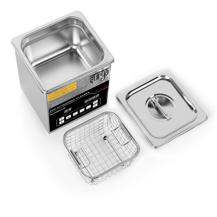 Surya Ultrasonic Machine 1.3L Cleaner with Auto Digital Timer and Heater, Professional 42kHz Retainer Denture and Jewelry Cleaner, Home Ultrasonic Cavitation Machine for Glasses Watches 1