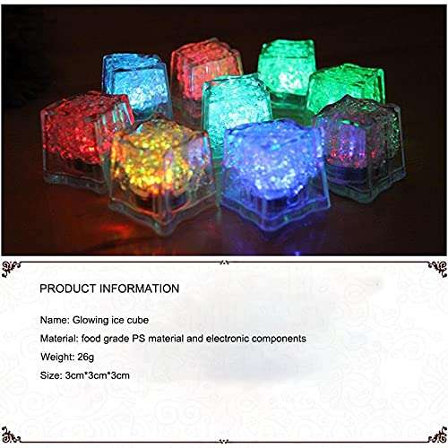 Polychrome flash ice 12 Pack Multi-Color Light-up LED Water Activated Ice Cubes for Drinks | Waterproof and Safe Plastic 5