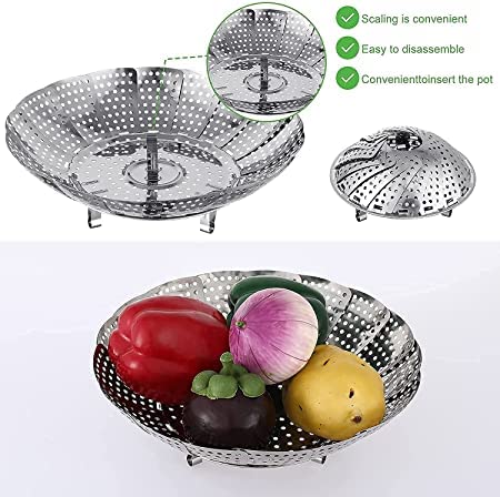Viraj Corporation Hook Steamer Basket,Vegetable Steamer Basket,Steamer Basket Stainless Steel 3