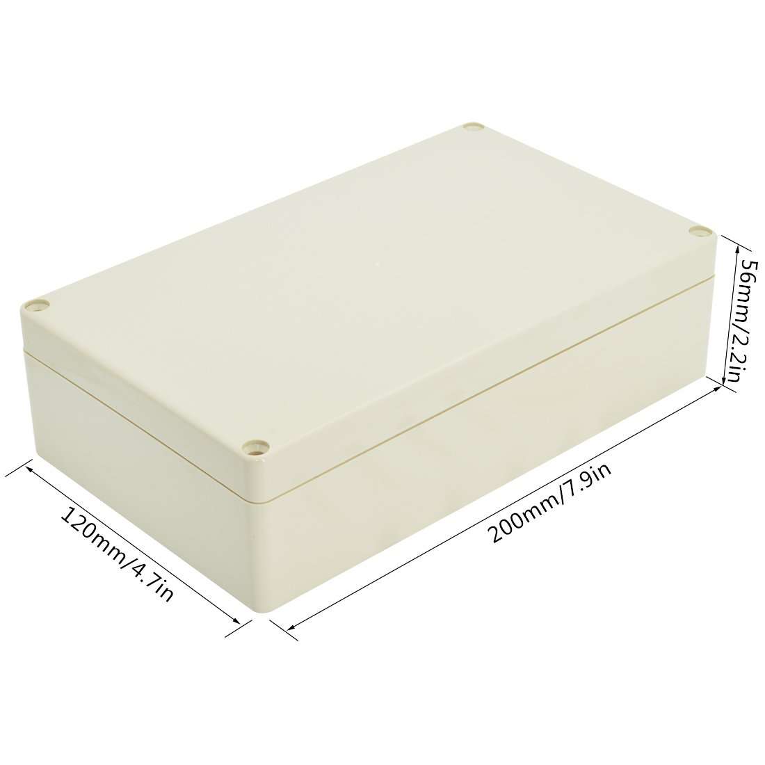 LeMotech Waterproof Dustproof IP65 ABS Plastic Junction Box Universal Electric Project Enclosure Pale Gray 7.9 x 4.7 x 2.2 inch (200 x 120 x 56 mm) 2