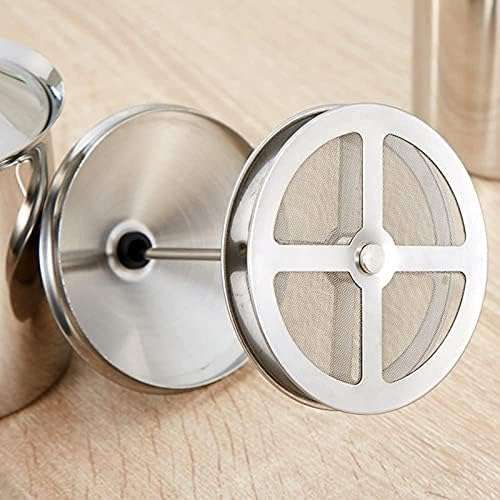 HEBEZON 400 ML Stainless Steel Manual Milk Frother Coffee Hand Pump Foam Maker Double Froth Pump for Hot and Cold Coffee Cappucino Coffee Frother Milk Coffee Foam Maker Mixer (1 PCS) 3