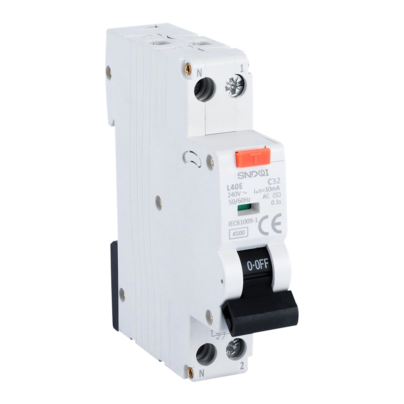Breaker Residual Circuit Current Breaker 1P+N 6kA 230V 50/60Hz Over Current Leakage Protections 16/20/25/32A