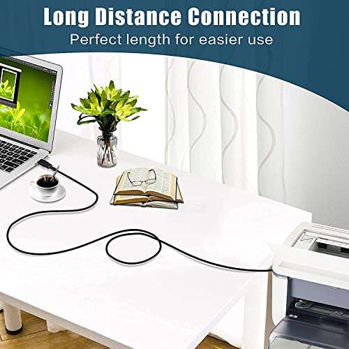 Ruhza 5 Meter USB Printer Cable, USB A to Male To USB B 2.0 Cable Cord Compatible with Printers, Scanner Compatible With D-ell, H-P, Ep-son, Can-on, Xe-rox, Sams0ng, Ep-son-16.4 Feet 4