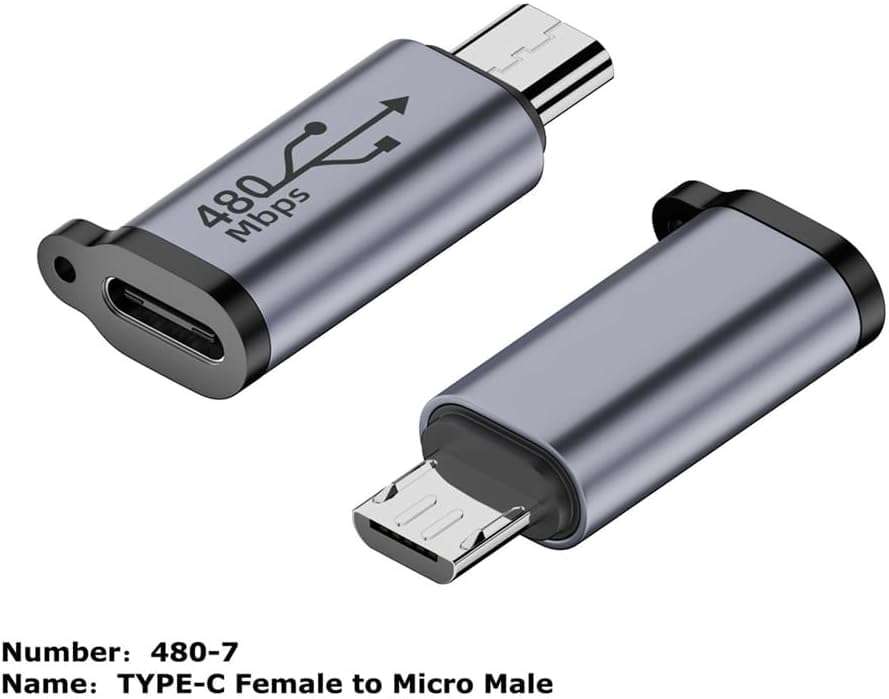 ETZIN USB-C to Micro USB Adapter, USB Type C Female to Micro USB Male Converter USB C to Micro B 2.0 Charge & Data Sync Compatible with Samsung Galaxy S7 S6 J7 Note 5 Kindle Ps4 and More-EPL-1300CC 3