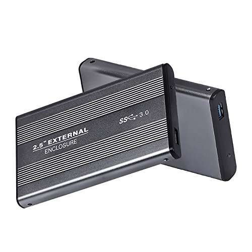 HDE External Hard Drive Enclosure USB 3.0 to SATA SSD and HDD Case 2.5-Inch Drive Compatible Aluminum Enclosure Disk Case Housing 5