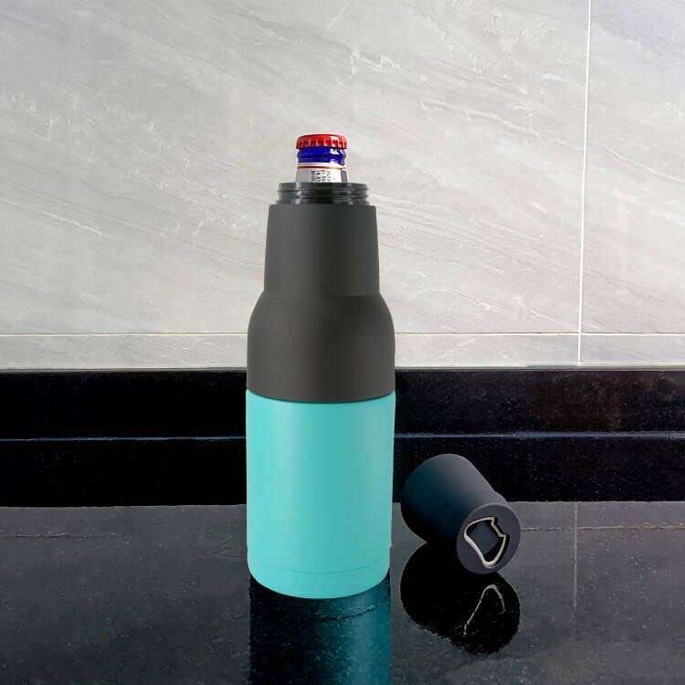 KitchEase Frosty Beer 2 Go Vacuum Insulated Double-Walled Stainless Steel Beer Can and Bottle Cooler with Beer Opener | Eco-Friendly & BPA-Free Drink Cooler – 1 Pc (Turquoise) 3