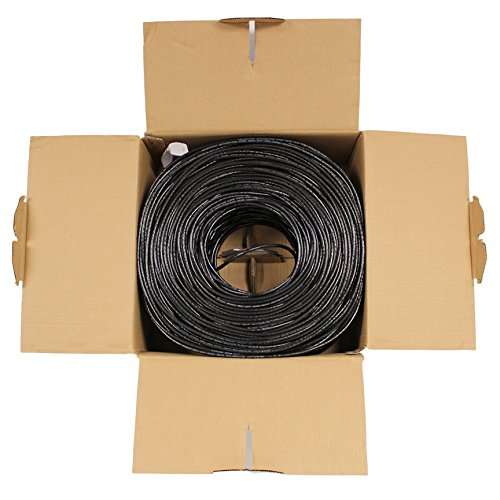 NavePoint Cat6 Riser (CMR), 1000ft, Black, Solid Bare Copper Bulk Ethernet Cable, 550MHz, 23AWG 4 Pair, Unshielded Twisted Pair (UTP) 10-Pack 4