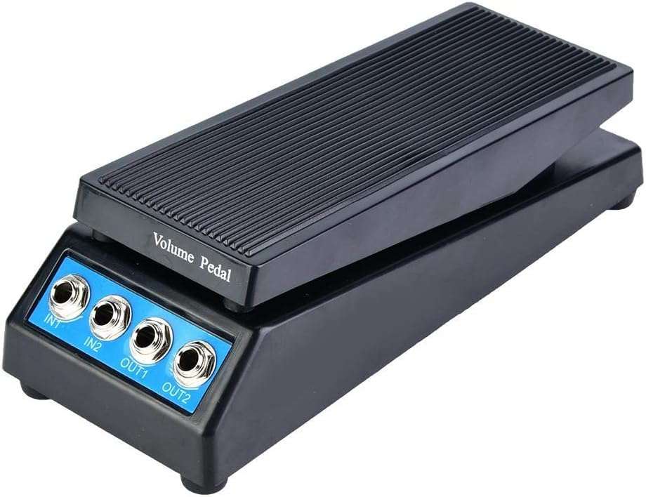 kh Guitar Volume Pedal Guitar Stereo Volume Pedal DJ with Amplitude Adjustment Knob Precise Volume Control Dual Input and Output 1