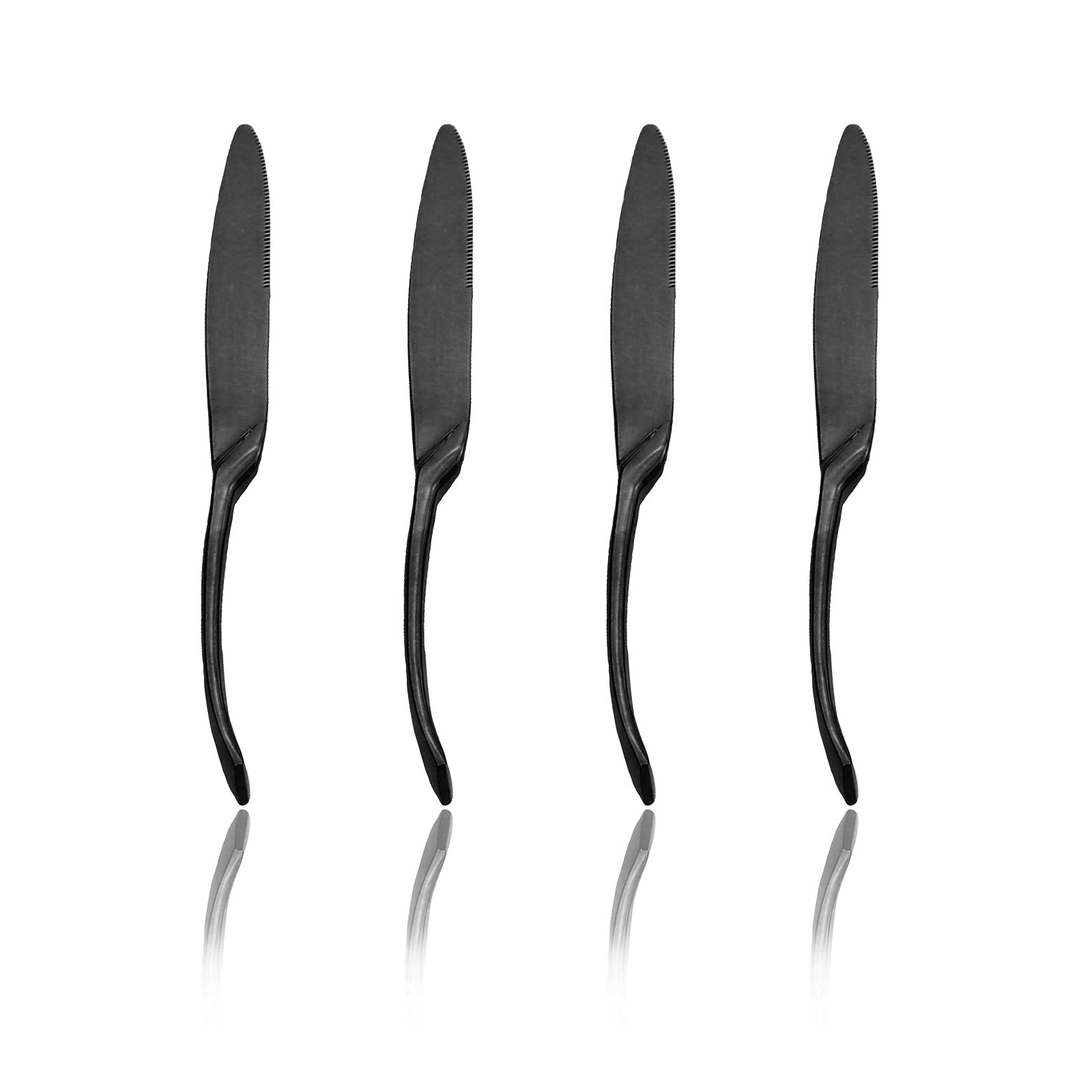 JANKNG 4-piece Mirror Black 18/10 Stainless Steel Dinner Knives, 9.96 Inches 1