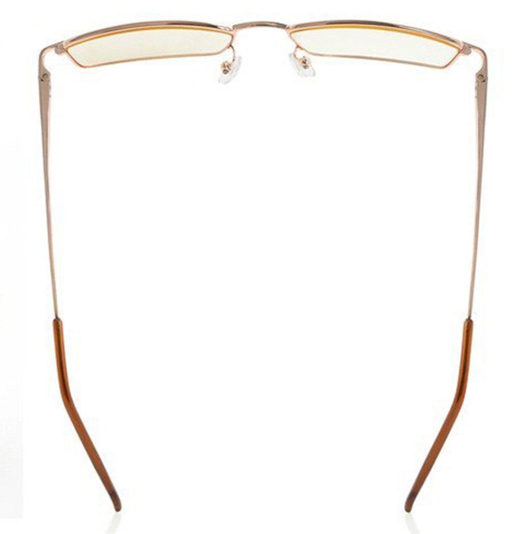 UV Protection Anti Blue Rays Glasses Metal Frame Computer Reading Eyeglasses Men(Gold) +1.25 4