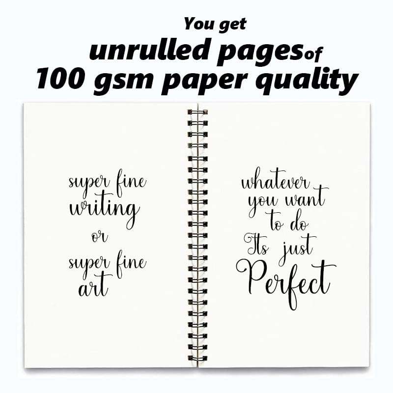 Graphic Word Anime Sketchbook Notebook A5 Unruled 160 Pages 100gsm Paper (Multicolor) Spiral Wire-O-Bound Notebook with Fantasy Illustration Design 4