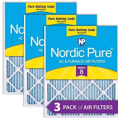 Nordic Pure 18x20x1 MERV 8 Pure Baking Soda Odor Deodorizing AC Furnace Air Filters 3 Pack 1