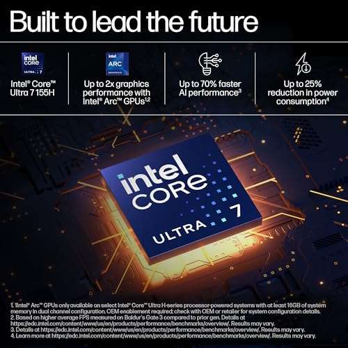 HP Spectre x360, Intel Core Ultra 7 155H, Built-in AI, 14-inch (35.6 cm), 2.8K, 32GB LPDDR5x, 1TB SSD, Intel Arc Graphics, 9MP IR Camera w/Camera Shutter (Win 11, MSO 2021, Black, 1.34 kg), eu0666TU 3