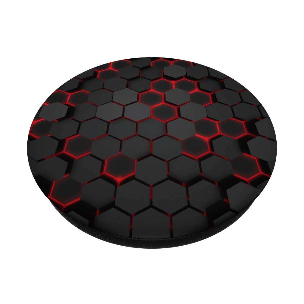 Cool Red and Black Cell Phone Button Holder Pop Out Knob PopSockets PopGrip: Swappable Grip for Phones & Tablets 2