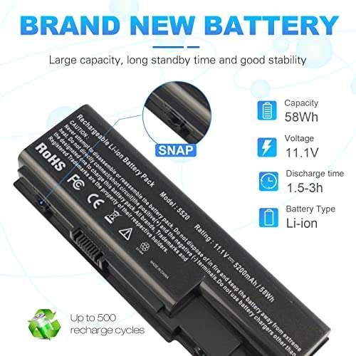 TREE.NB Battery for Acer AS07B31 AS07B51 AS07B41 AS07B42 AS07B32 AS07B61 AS07B71 AS07B72 AS07B52 ICL50 ICY70 ICW50,Acer Aspire 5920 5315 5520 6930 7520 7720 4